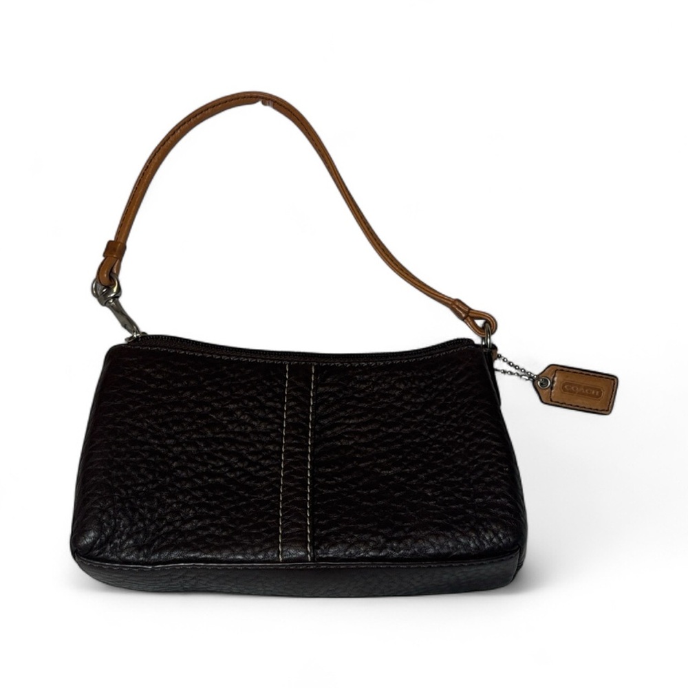 Coach Black and Brown Leather Wristlet